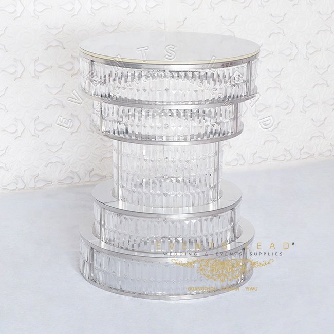 Cake Tables For Wedding Party New Item Silver Stainless Steel Crystal Wedding Cake Table For Events