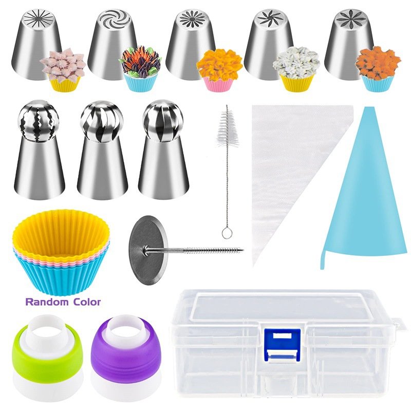 Cake Baking Supplies Set Baking Supplies Decorating Tools 71PCs Cake Decorating Supplies Kit with Revolving Cake Stand Turntable
