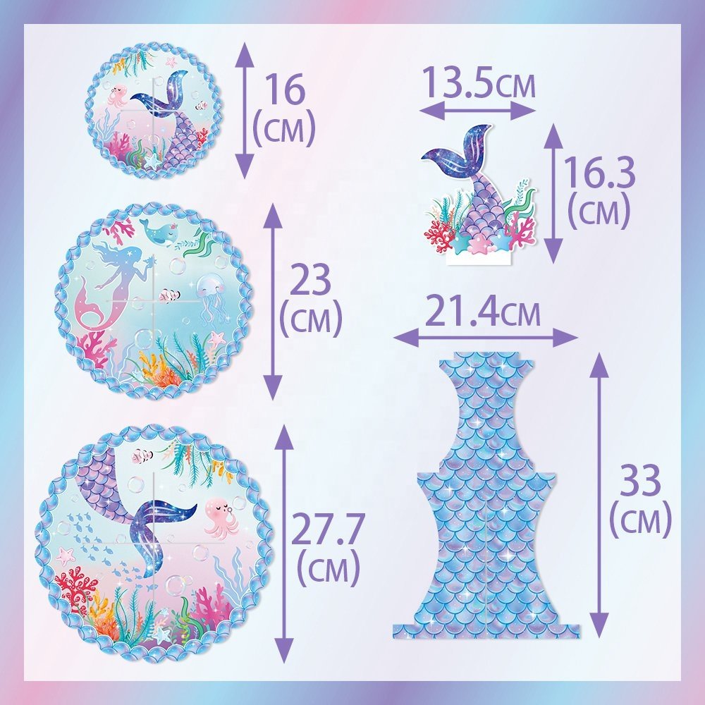 New Product Ocean Themed Birthday Party Cupcake Topper Stand Set Baby Shower 1st Birthday Party Decoration Supplies Cake Stand