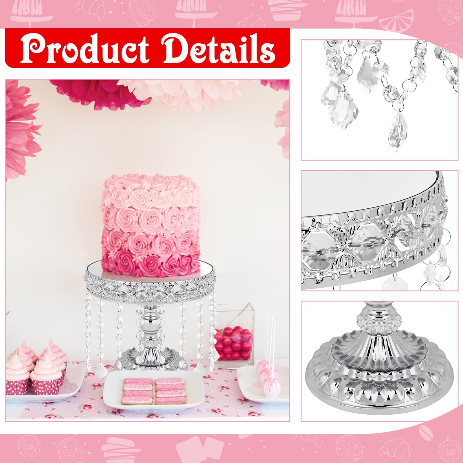 Acrylic Cake Stand Cup Cake Display Shelf Crystal Wedding Table Centerpiece For Event Party Decoration