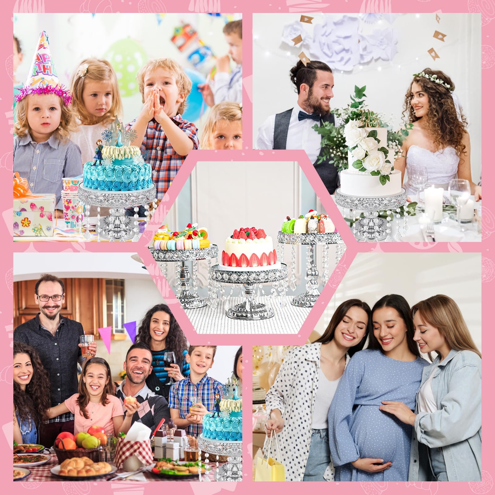 Acrylic Cake Stand Cup Cake Display Shelf Crystal Wedding Table Centerpiece For Event Party Decoration