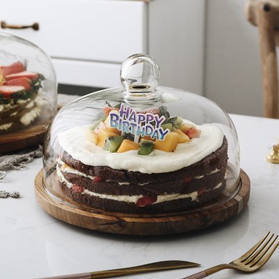 Revolving Cake Stand Baking Decorating Wooden Rotating Cake Turntable