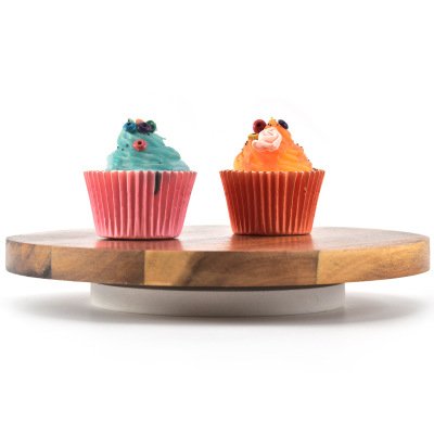 Revolving Cake Stand Baking Decorating Wooden Rotating Cake Turntable