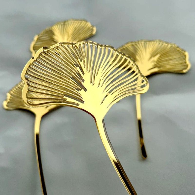 New Arrivals Ginkgo Leaf Cake Decoration Acrylic Cake Toppers for Birthday Cake Party Baking Decoration