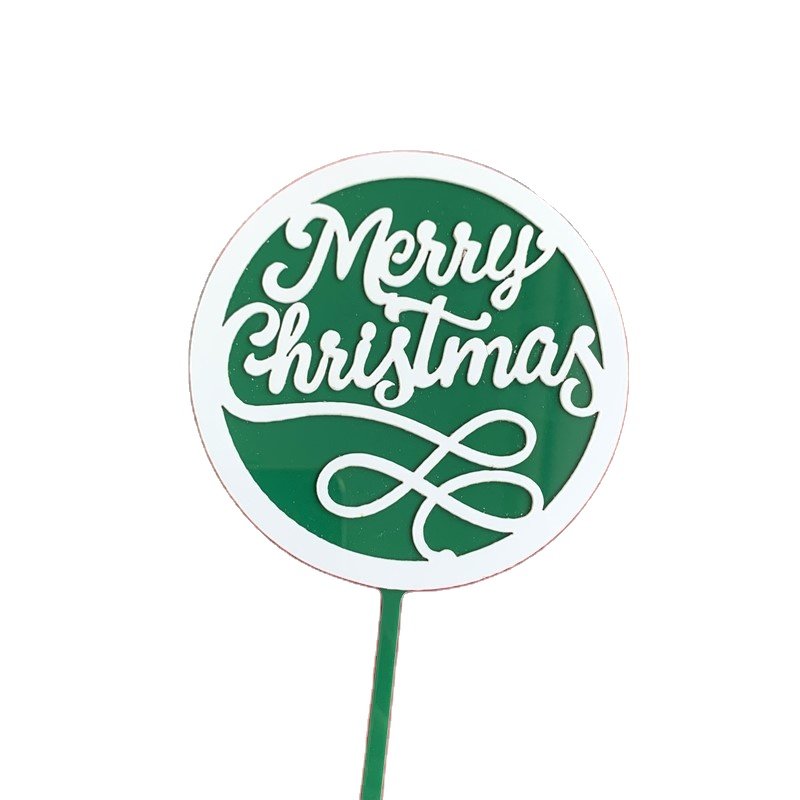 Plastic Acrylic merry christmas Cake Topper Decoration