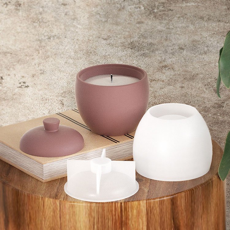 Pear Shaped Hazelnut Candle Cup Silicone Mold Jewelry Storage Box With Lid Candle Container Casting Mould DIY Gypsum Candle Cup