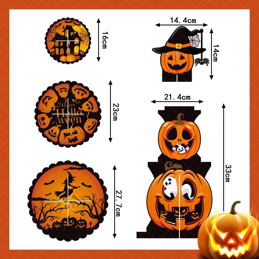Halloween Decoration Pumpkin Multi-layer Cake Stand Halloween Party Dessert Table Multi-layer Paper Cake Stand