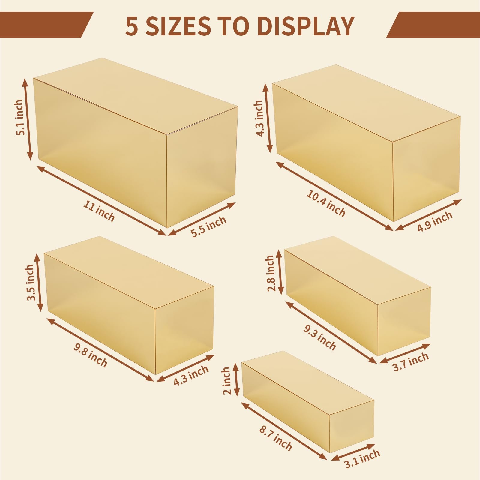 Factory wholesale Gold 5Pcs Display Stand Shelf Buffet Acrylic Food Display Risers for Catering Dessert Buffet Table Parties