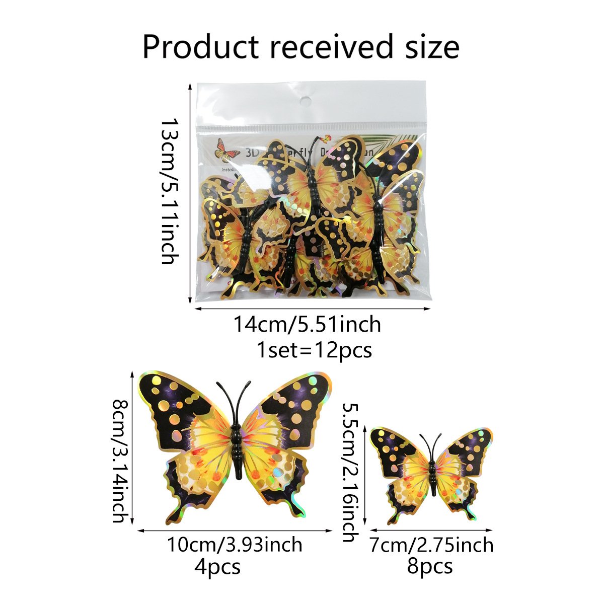 Home Backdrop Wall Decorating Butterfly Cake Toppers Birthday Cake Decorations Artificial butterflies