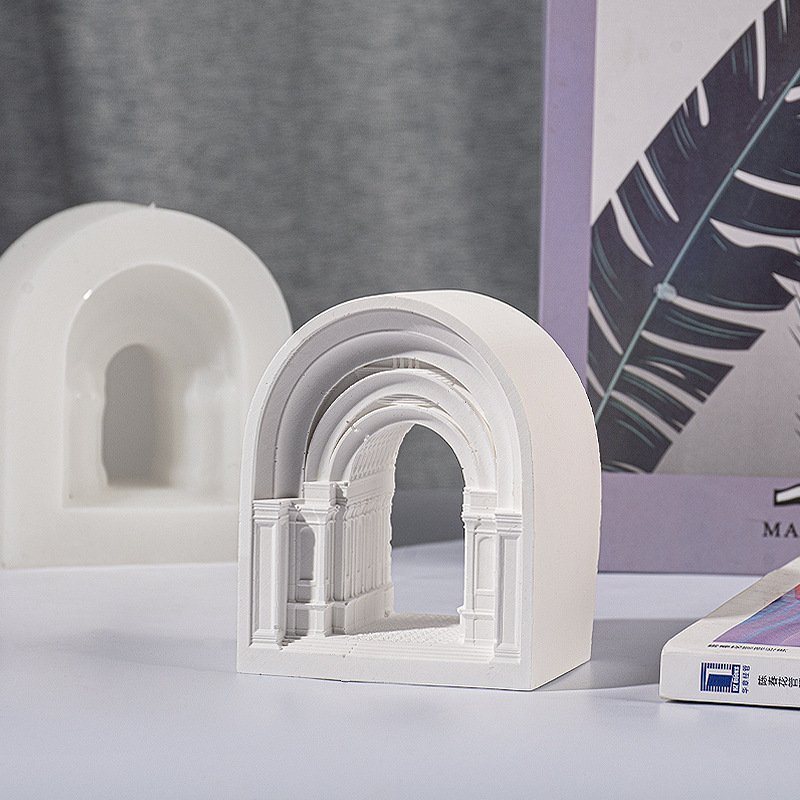 Roman Arched Gate Candle Mold DIY Palace Moldes De Silicona Para Velas Chocolate Candle Mould Northern Europe Build Candle Molds