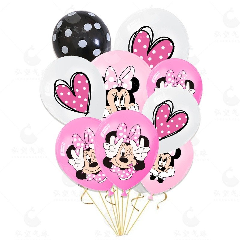 Hot Sale Mickey Minnie Cartoon Latex Balloon for Birthday & Christmas/Halloween Party Decorations Girls' Favorite