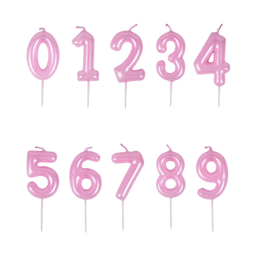 Wholesale Pink Happy Creative Birthday Number Candle Cake Decoration Supplies Wedding Party Paraffin Wax Lucky Birthday Candles