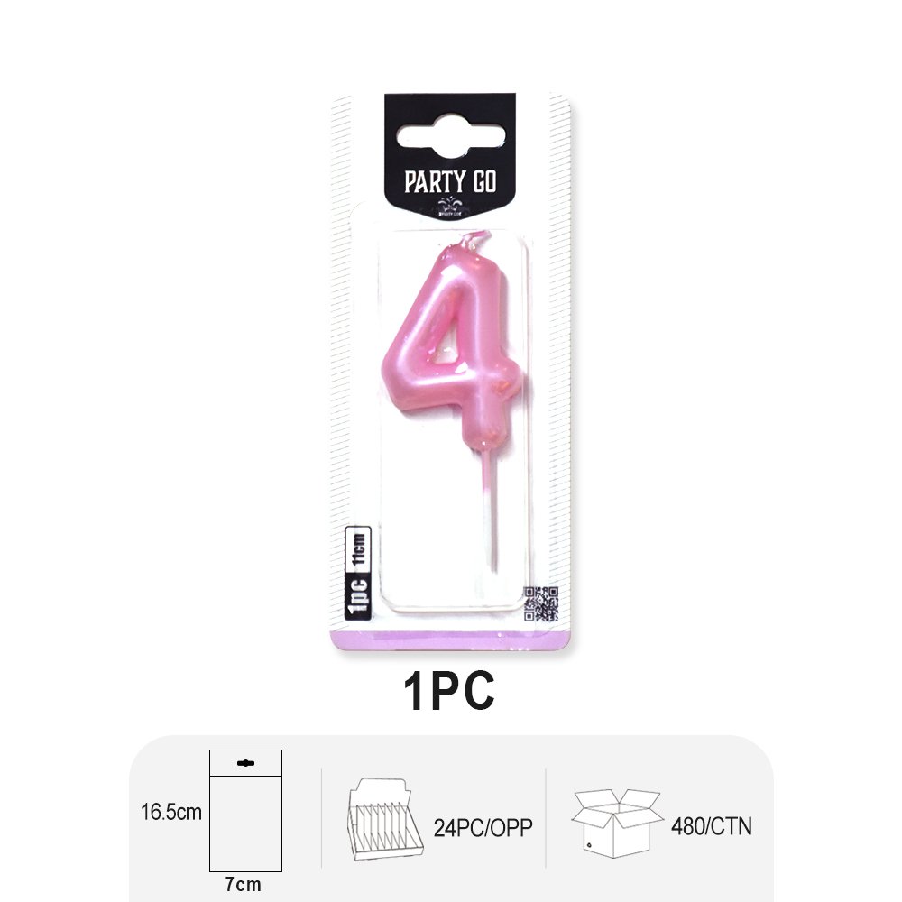 Wholesale Pink Happy Creative Birthday Number Candle Cake Decoration Supplies Wedding Party Paraffin Wax Lucky Birthday Candles