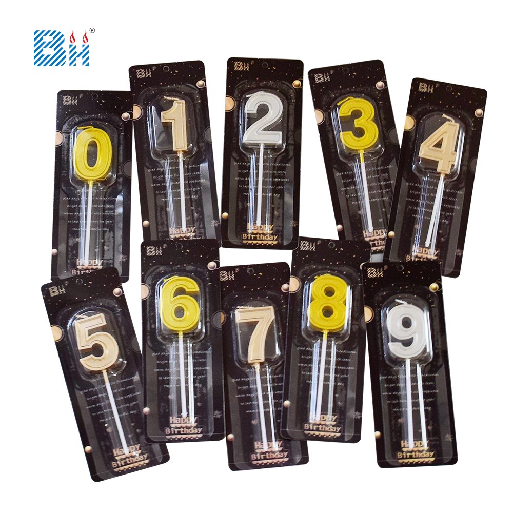 Wholesale Number Candles 0-9 Wax Cake Candle for Party Decoration Supplies Gift Set