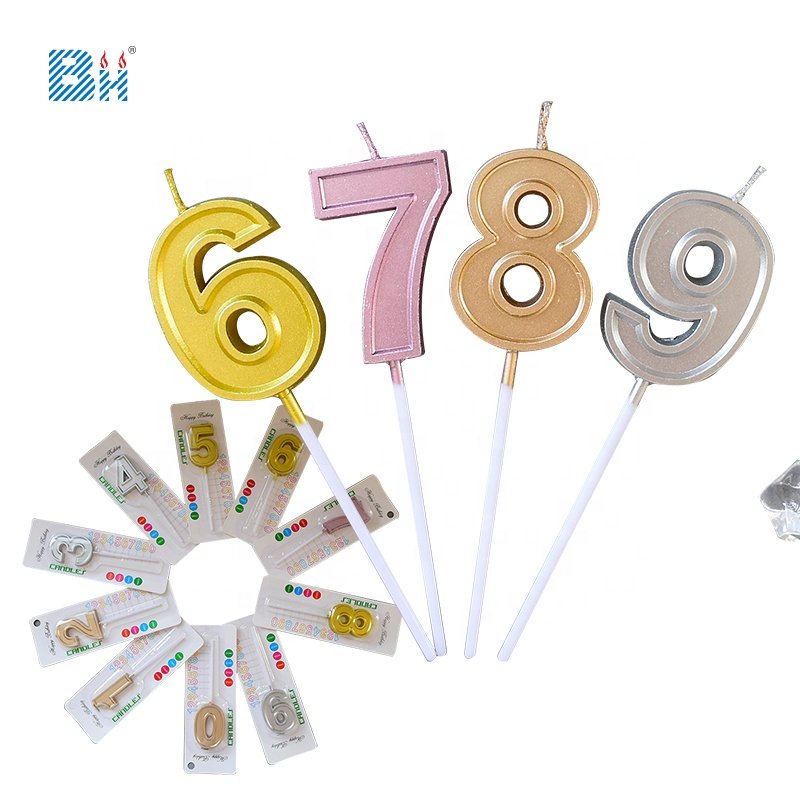 Wholesale Number Candles 0-9 Wax Cake Candle for Party Decoration Supplies Gift Set