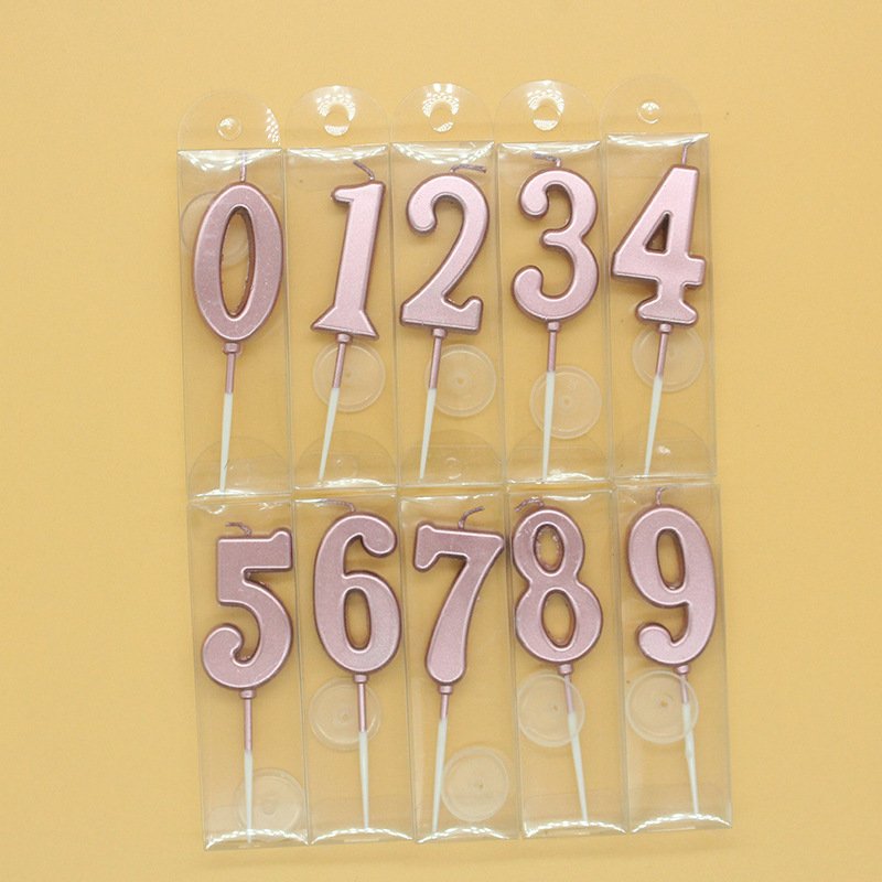High quality Number candles 0-9 Candles Cake Topper Party Supplies Decoration plug-in gold-plated Sparkle Candle Birthday
