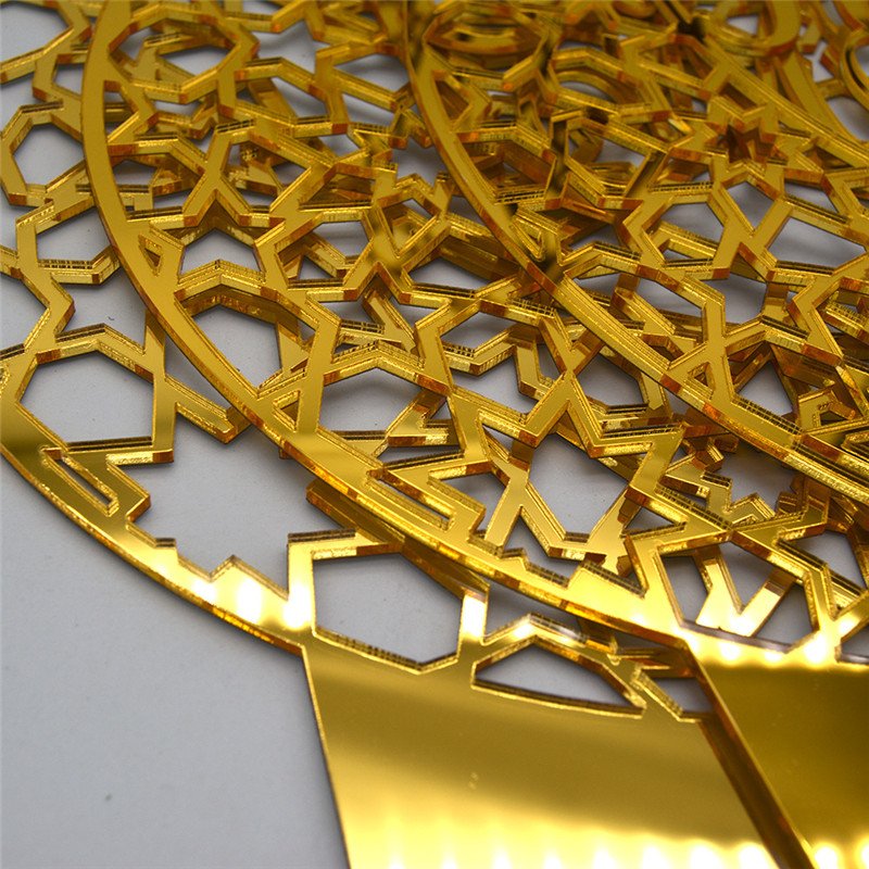 Best Selling Gold Black Silver Eid Muslim Islam Acrylic Ornament Display Cake Topper Baking Cake Decoration