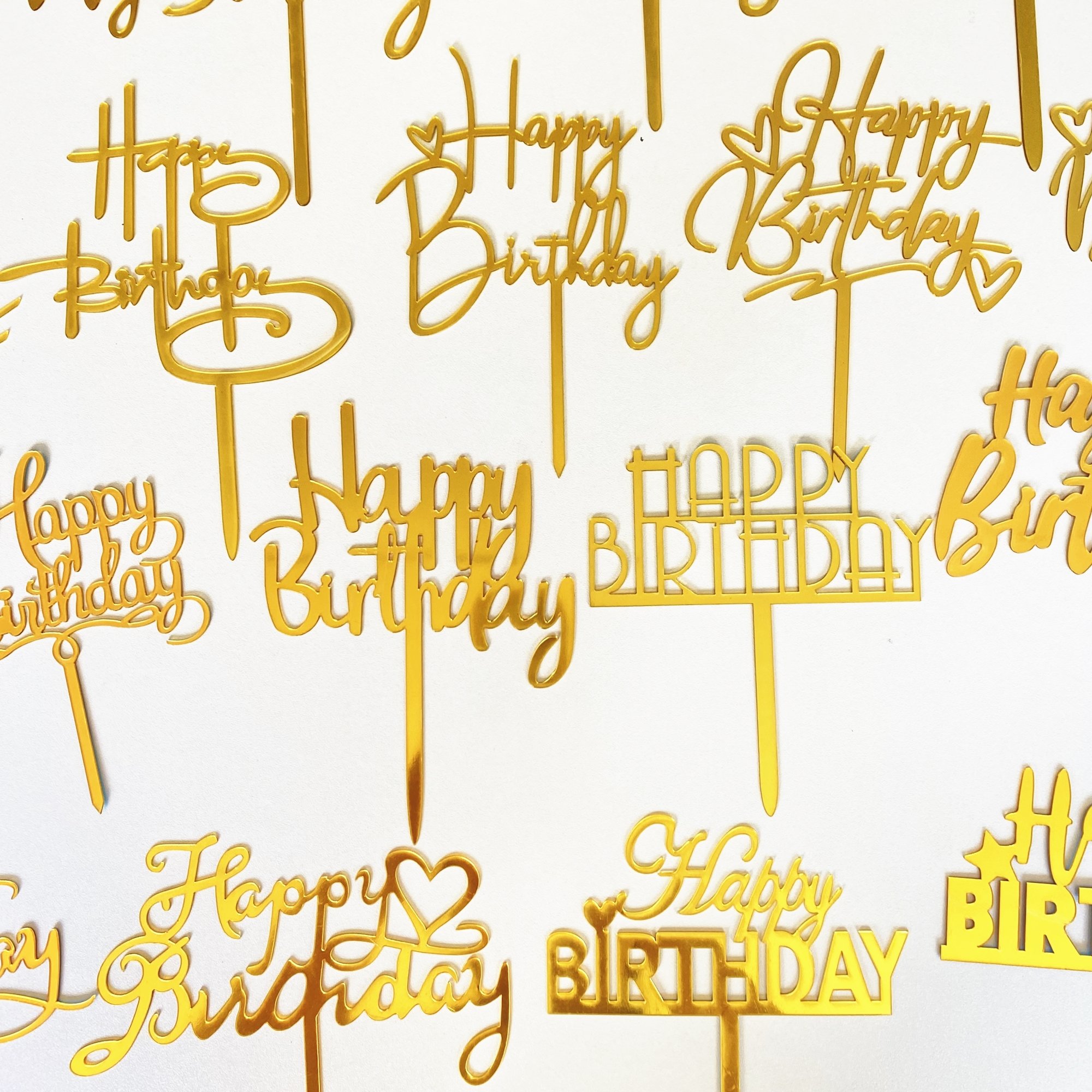 New Cheap Arrival Happy Birthday Acrylic Cake Decoration Supplies Individual Packing Cake topper for Wedding Birthday Party