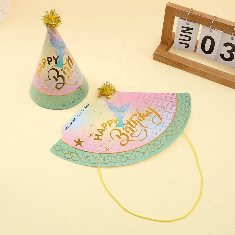 Adult Children's Party Hats Baby's first Birthday Party Birthday Hat Hairball Party supplies happy birthday decoration 2024
