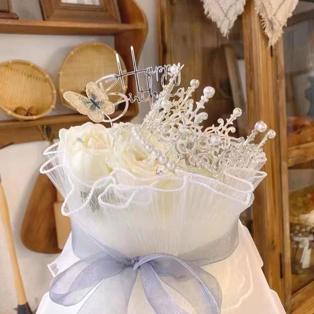 Crepe yarn cake decorative edge Mother's Day Valentine's Day Crepe mesh birthday baked wavy yarn ribbon