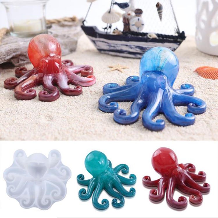 YS DIY Ocean Creature Octopus Cuttlefish Silicone Resin Mold Candle Plaster Mould Home Office Restaurant Table Decoration Tools