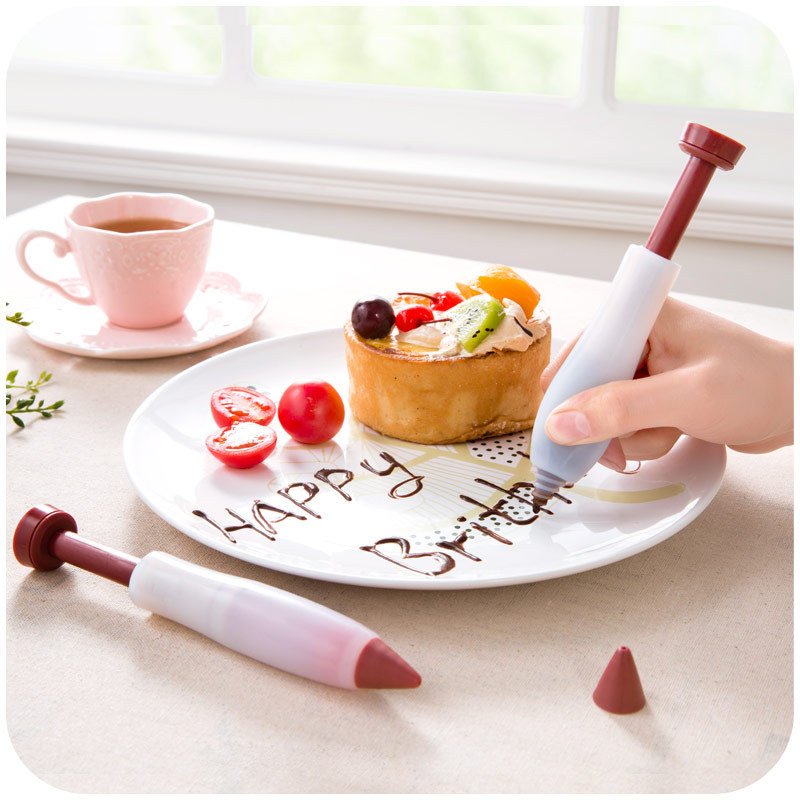 Silicone Cake Chocolate Pen Hot Selling Biscuit Cream Cake Decoration Tools DIY Silicone Cake Drawing Pen
