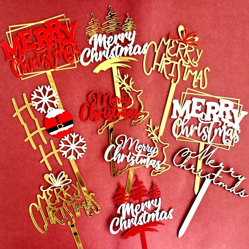 Ins style Merry Christmas cake toppers cake decoration acrylic cake topper