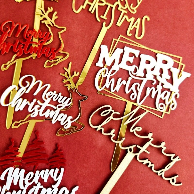Ins style Merry Christmas cake toppers cake decoration acrylic cake topper