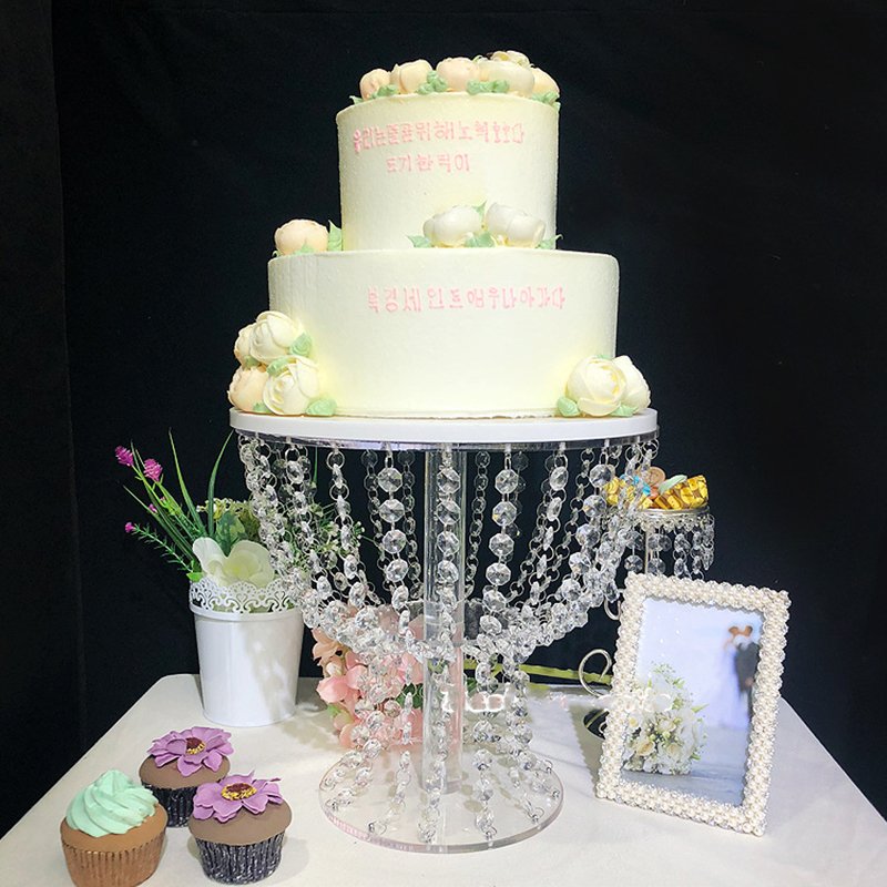 Romantic Table Cake Stand Luxury Acrylic Flower Rack Wedding Centerpieces For Home Party Decoration
