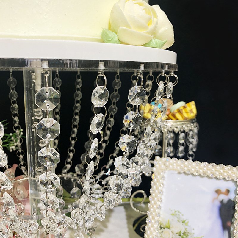 Romantic Table Cake Stand Luxury Acrylic Flower Rack Wedding Centerpieces For Home Party Decoration