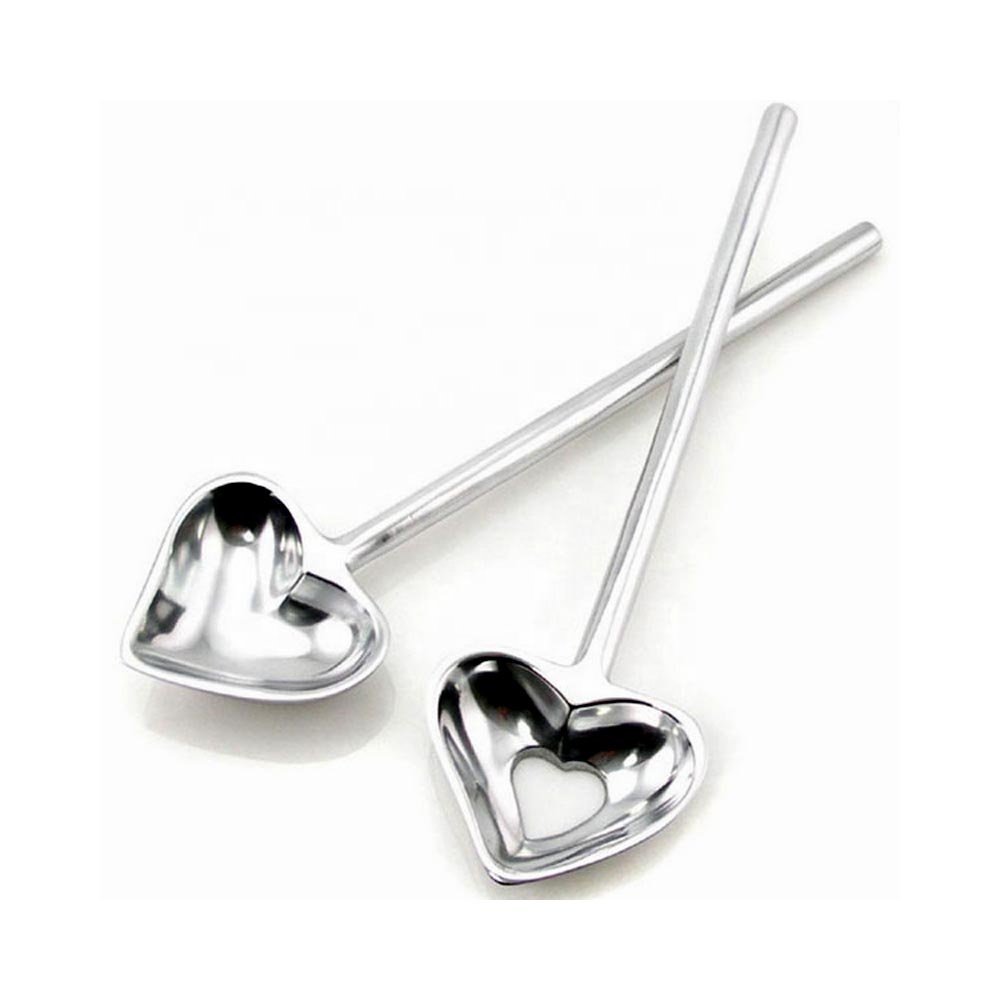 wedding cake Server set Stainless Steel cake Server With Silver Heart Chain Design Handmade Handle cake Server
