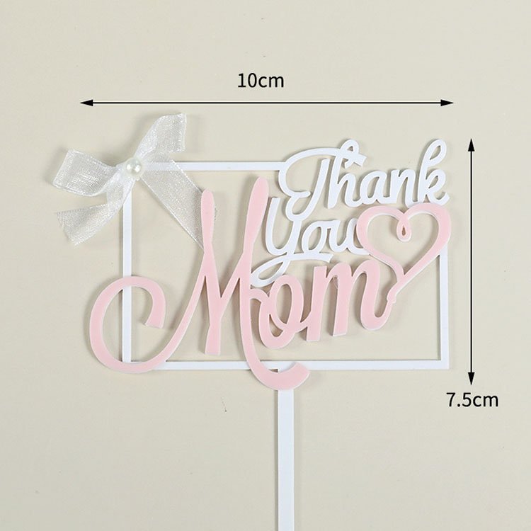 Happy Mothers Day Cake Topper New Design Double Layer Acrylic Cake topper for Cake Decorating Supplies