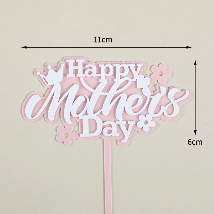 Happy Mothers Day Cake Topper New Design Double Layer Acrylic Cake topper for Cake Decorating Supplies