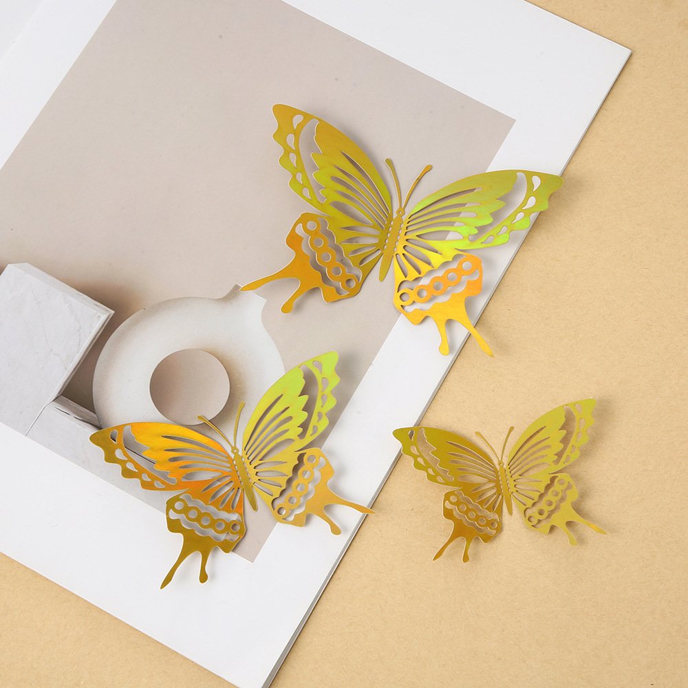 Hot selling 12pcs butterfly cake decoration supplies cake topper wedding Bouquet 3D butterflies cake accessories baking supplies