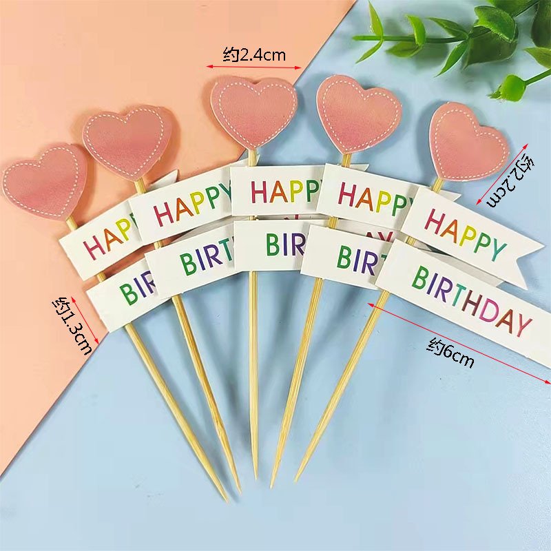 Cake Insert HBD Smile Rainbow Candle Insert Card