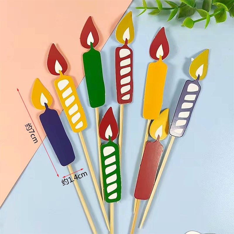 Cake Insert HBD Smile Rainbow Candle Insert Card
