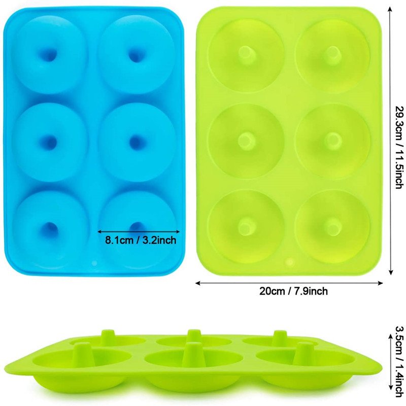 Factory Supply 6-Grid Sweet Donut Baking Pan Non-stick Silicone Molds Food Grade Heat Resistant Kichen Useful Oven DIY Tool