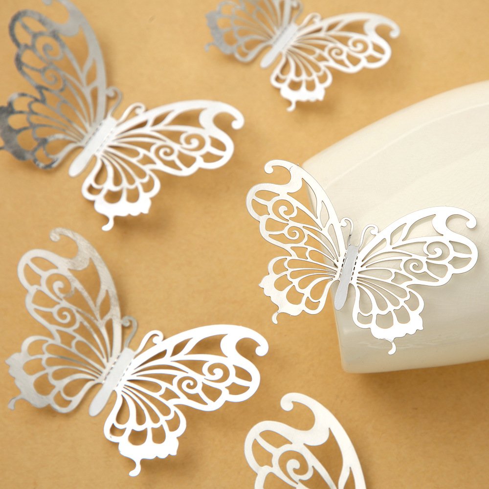 Hot selling wholesale price cake decorations butterflies party supplies birthday decoration 3D gold butterflies cake topper