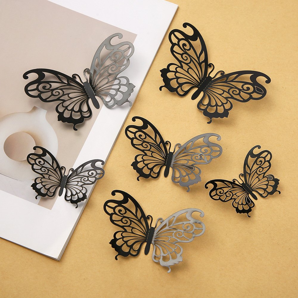 Hot selling wholesale price cake decorations butterflies party supplies birthday decoration 3D gold butterflies cake topper