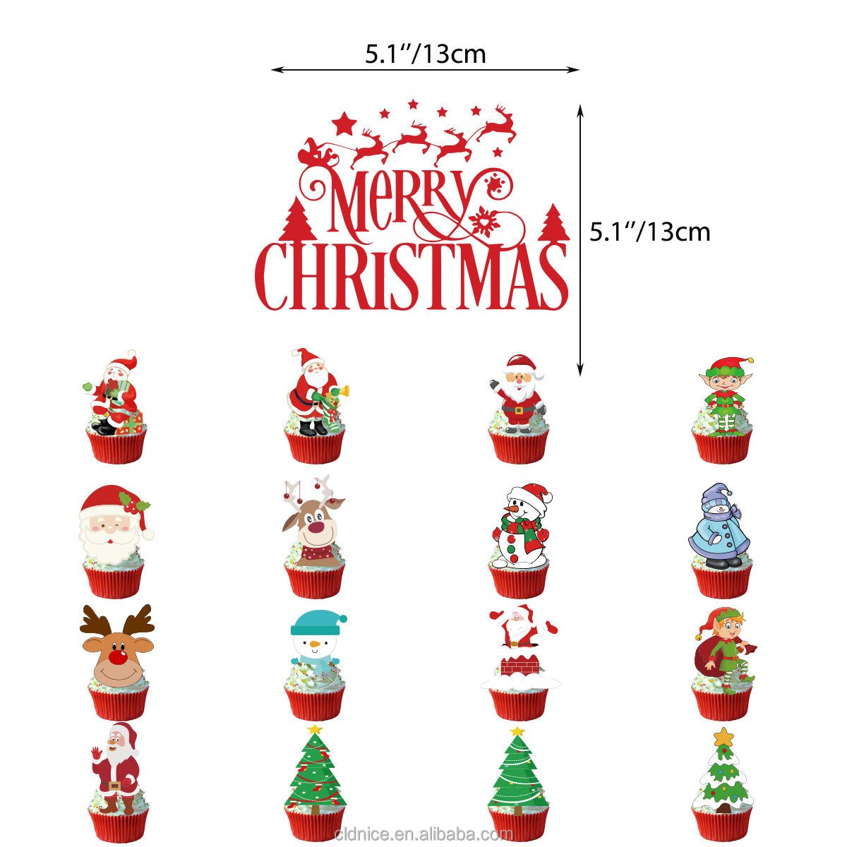 Nice Christmas Theme Latex Balloon Birthday Banner Cake Topper Party Decorations Supplies