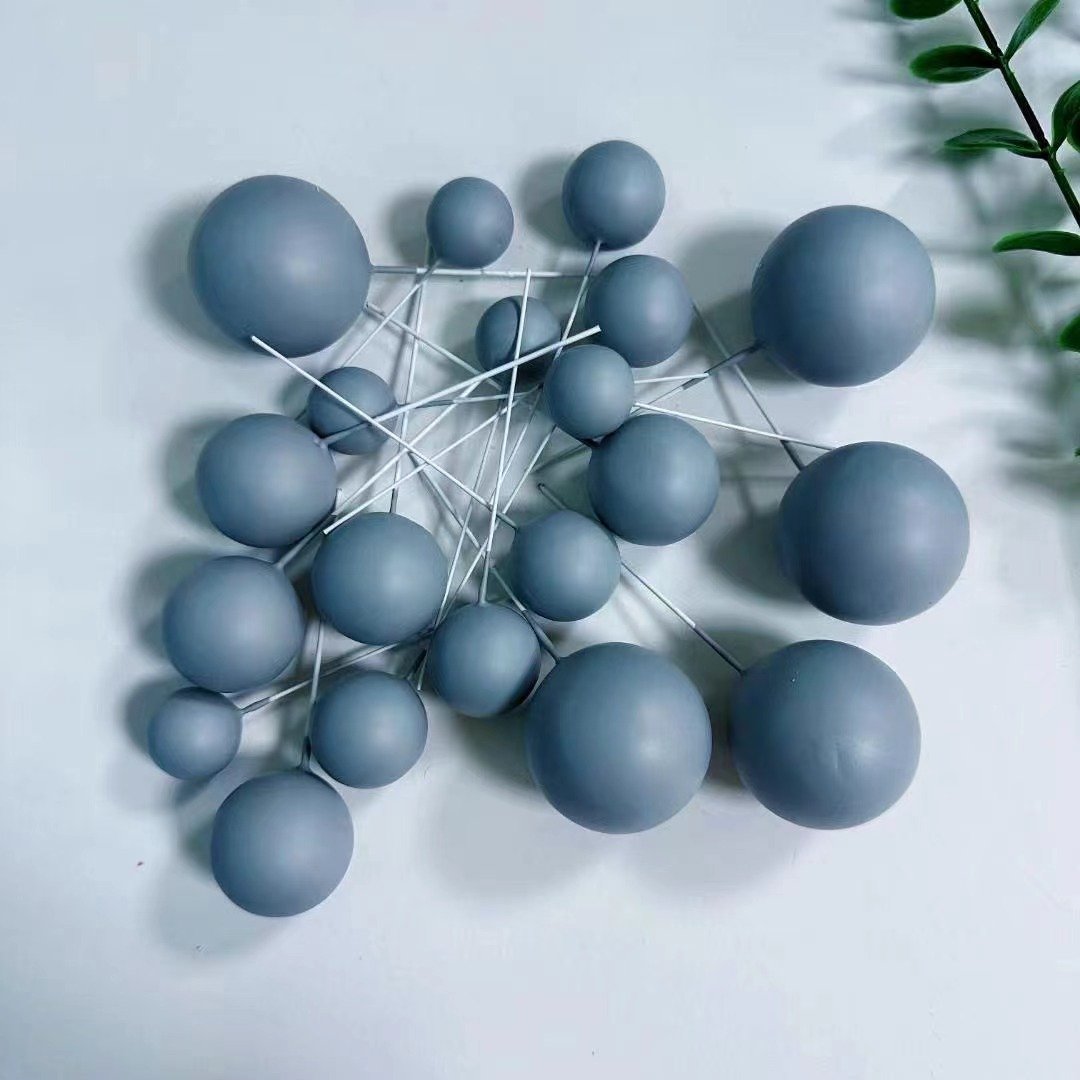 Hot sale ball cake decoration color foam ball baking plug-in cake DIY accessories cross-border for party supplies