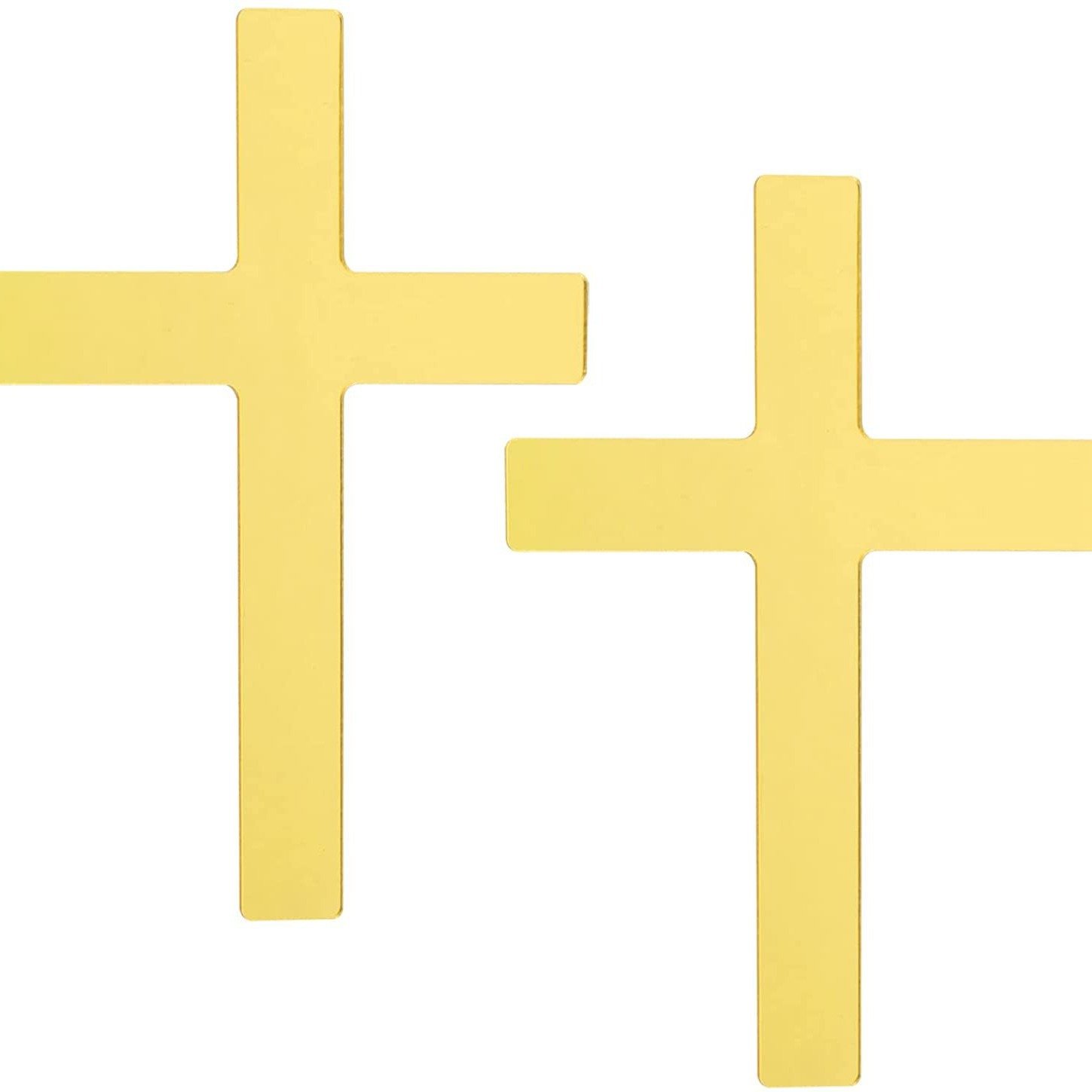 Mirror gold acrylic cross cake decoration for baby baptism communion themed party decoration plugin
