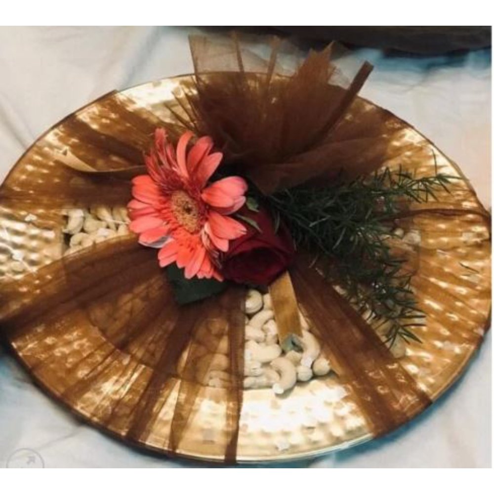 New Modern Design Charger Plate Round Dinner Dish Handmade Hammered Copper Plate For Hotel Restaurant Supplies