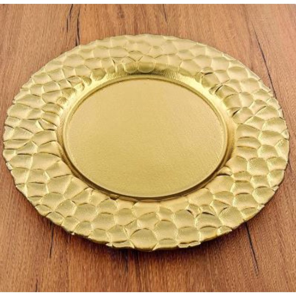 New Modern Design Charger Plate Round Dinner Dish Handmade Hammered Copper Plate For Hotel Restaurant Supplies