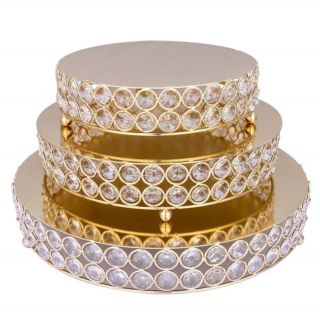 New Fashion Party Supplies Cake Tools Metal Cake stand Round Square Wedding Cake Stand Copper Plated aluminum party uses