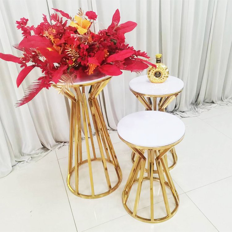 3pcs Wedding Decoration Supplies Gold Metal Dessert Table Display Set Cake Table Wedding Cake Stands Wedding Table Flower Stand