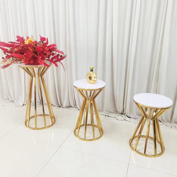3pcs Wedding Decoration Supplies Gold Metal Dessert Table Display Set Cake Table Wedding Cake Stands Wedding Table Flower Stand