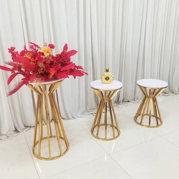 3pcs Wedding Decoration Supplies Gold Metal Dessert Table Display Set Cake Table Wedding Cake Stands Wedding Table Flower Stand