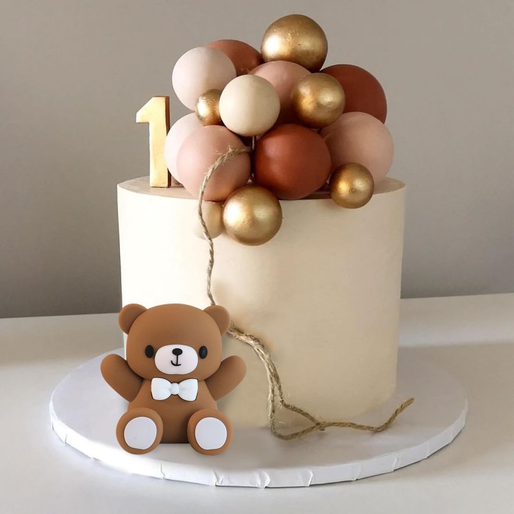 Bear Cake Decoration Animal Birthday Cake Topper for Baby Shower Party Decorations