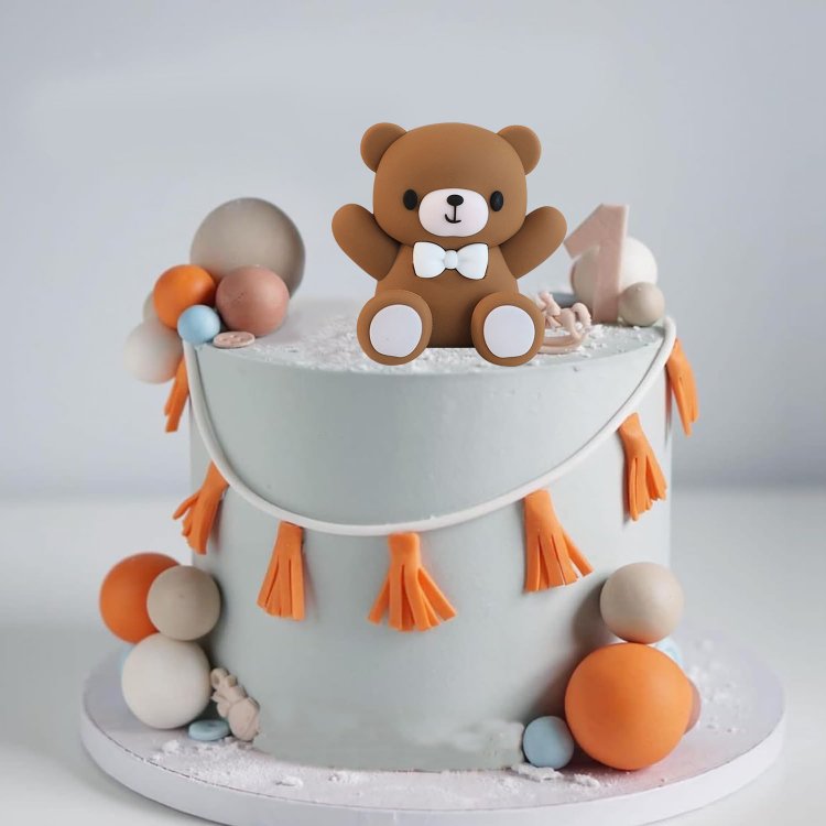 Bear Cake Decoration Animal Birthday Cake Topper for Baby Shower Party Decorations